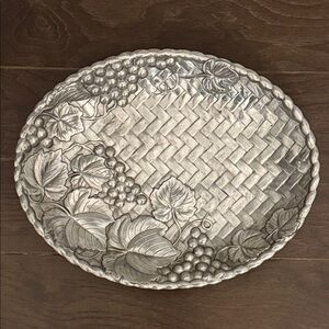 Lenox Silver Leaf and Vine Oval Tray